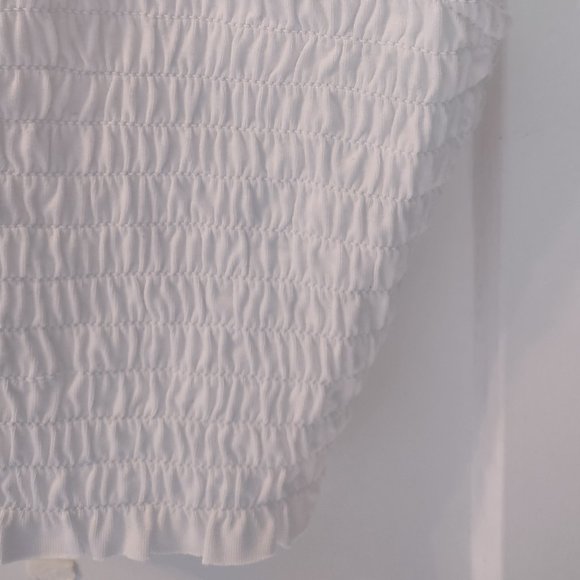 Garage White Ruched Crop Top - Picture 2 of 2